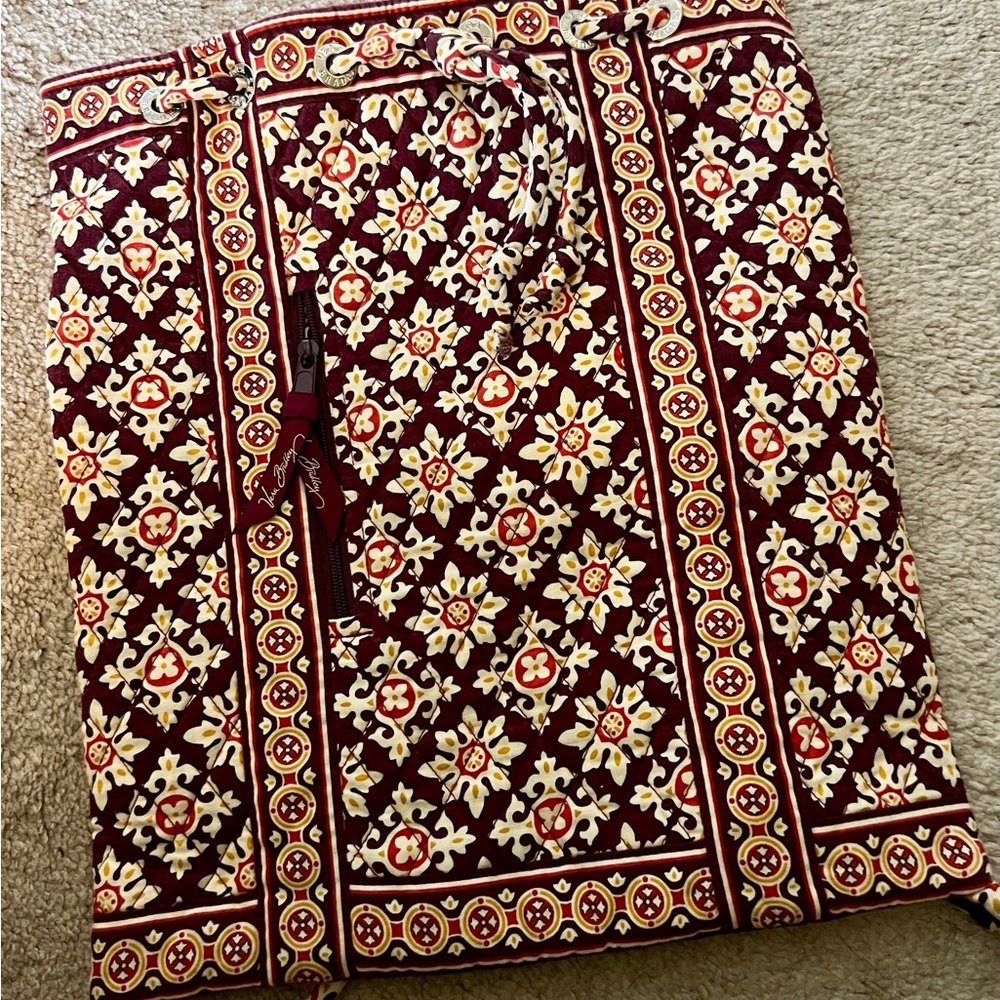 Vera Bradley Burgundy Floral Geometric Backpack